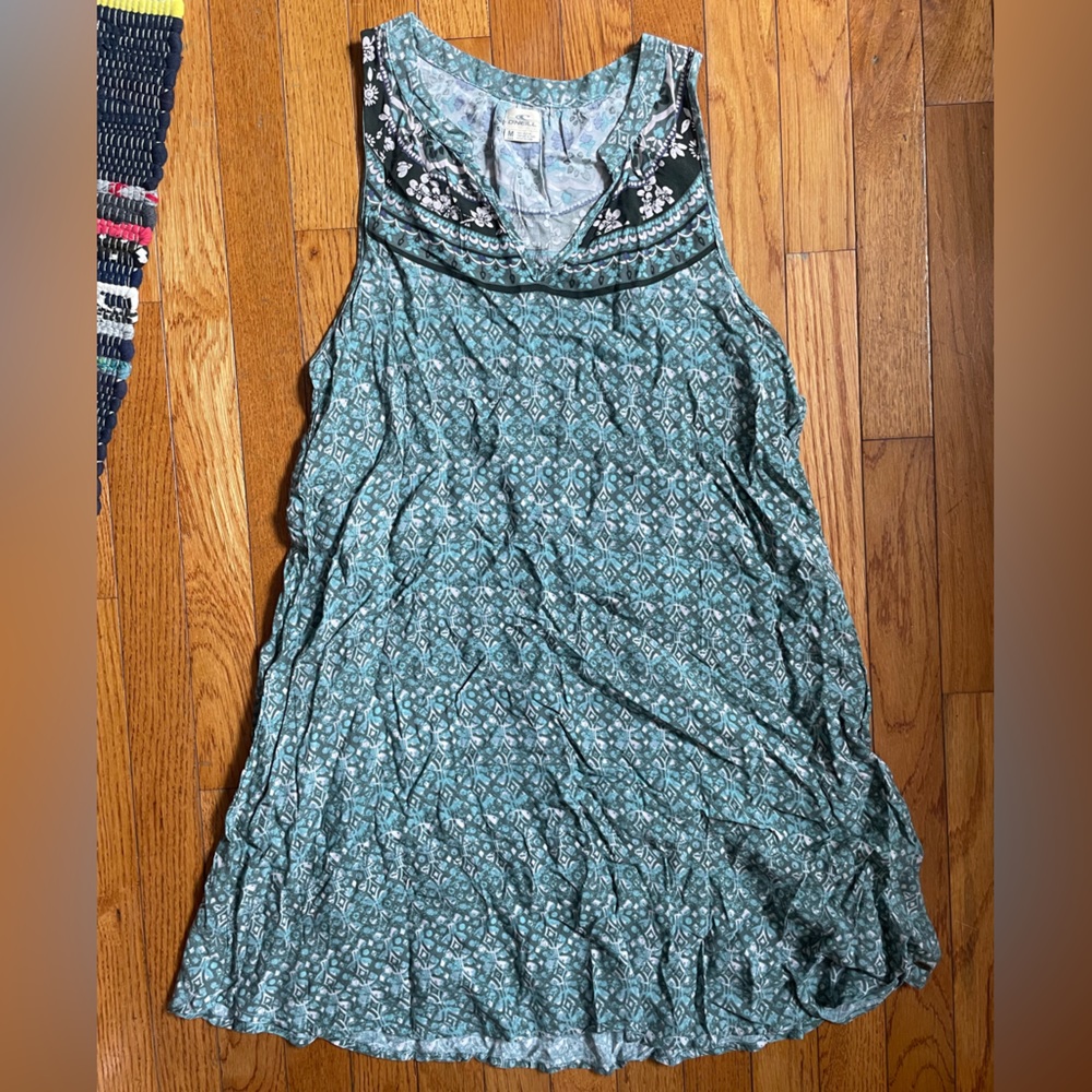 NWT O'Neill Green Floral Patterned Dress